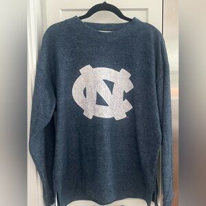 Unisex Navy Blue Crewneck Sweater with White Carolina Logo
